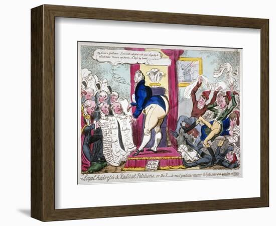 Loyal Address's and Radical Petitions..., 1819-George Cruikshank-Framed Giclee Print