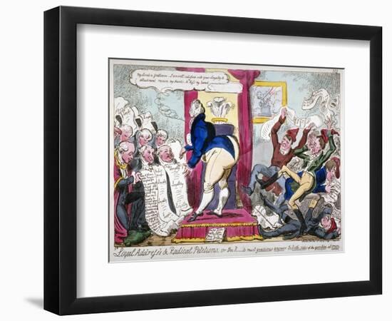 Loyal Address's and Radical Petitions..., 1819-George Cruikshank-Framed Giclee Print