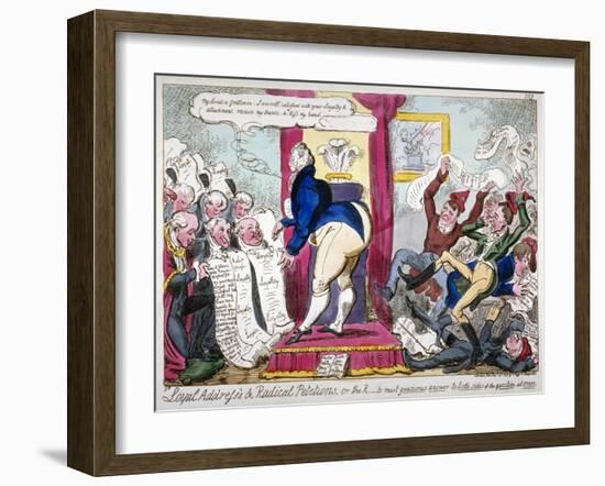 Loyal Address's and Radical Petitions..., 1819-George Cruikshank-Framed Giclee Print