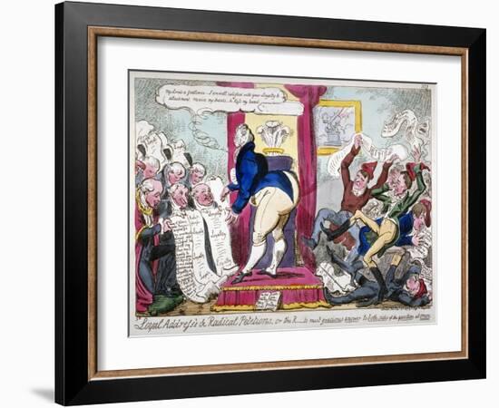 Loyal Address's and Radical Petitions..., 1819-George Cruikshank-Framed Giclee Print