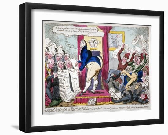 Loyal Address's and Radical Petitions..., 1819-George Cruikshank-Framed Giclee Print