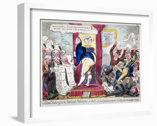 Loyal Address's and Radical Petitions..., 1819-George Cruikshank-Framed Giclee Print