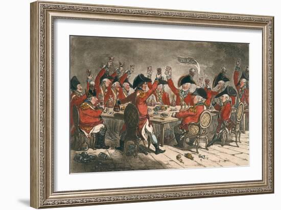 Loyal Souls, or a Peep into the Mess Room at St. James, Published by Hannah Humphrey in 1797-James Gillray-Framed Giclee Print