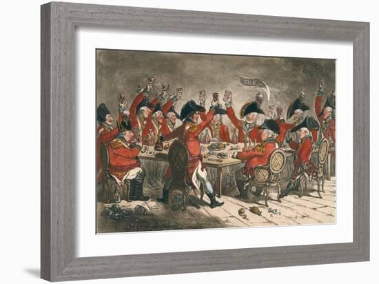 Loyal Souls, or a Peep into the Mess Room at St. James, Published by Hannah Humphrey in 1797-James Gillray-Framed Giclee Print