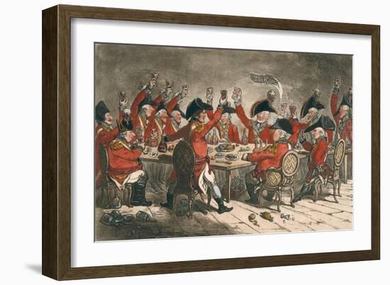 Loyal Souls, or a Peep into the Mess Room at St. James, Published by Hannah Humphrey in 1797-James Gillray-Framed Giclee Print