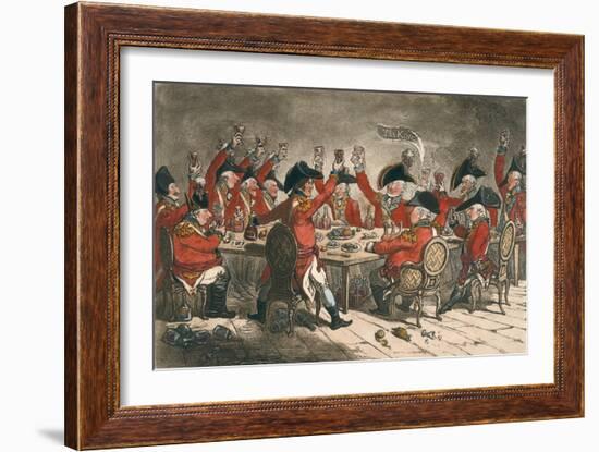 Loyal Souls, or a Peep into the Mess Room at St. James, Published by Hannah Humphrey in 1797-James Gillray-Framed Giclee Print