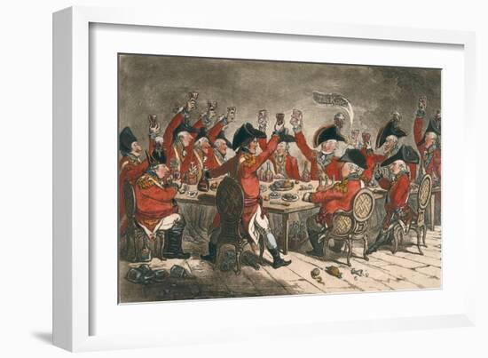 Loyal Souls, or a Peep into the Mess Room at St. James, Published by Hannah Humphrey in 1797-James Gillray-Framed Giclee Print