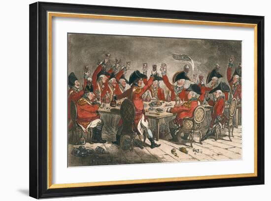 Loyal Souls, or a Peep into the Mess Room at St. James, Published by Hannah Humphrey in 1797-James Gillray-Framed Giclee Print