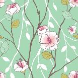 Seamless Pattern with Styled Spring Blossoms-lozas-Framed Premium Giclee Print