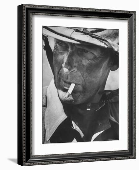 Lt. Col. Martin "Stormy" Sexton 3rd Marine Division, During Training Exercises at Okinawa Base-John Dominis-Framed Photographic Print