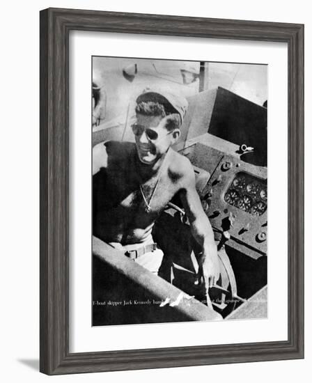 Lt John Kennedy in the Pacific During World War Ii-null-Framed Photo