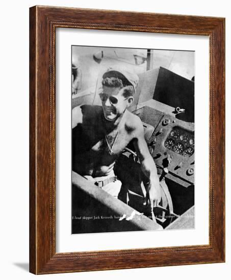 Lt John Kennedy in the Pacific During World War Ii-null-Framed Photo