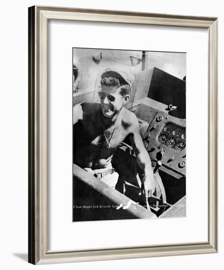 Lt John Kennedy in the Pacific During World War Ii-null-Framed Photo