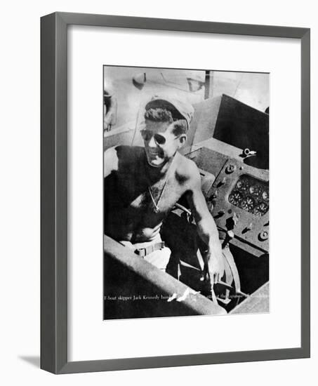 Lt John Kennedy in the Pacific During World War Ii-null-Framed Photo