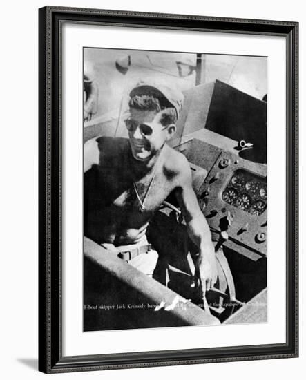 Lt John Kennedy in the Pacific During World War Ii-null-Framed Photo