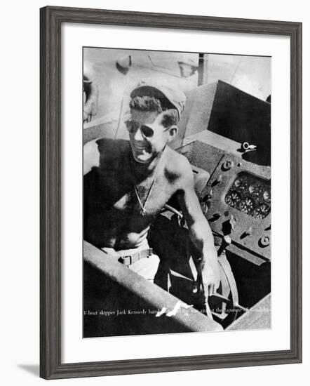 Lt John Kennedy in the Pacific During World War Ii-null-Framed Photo