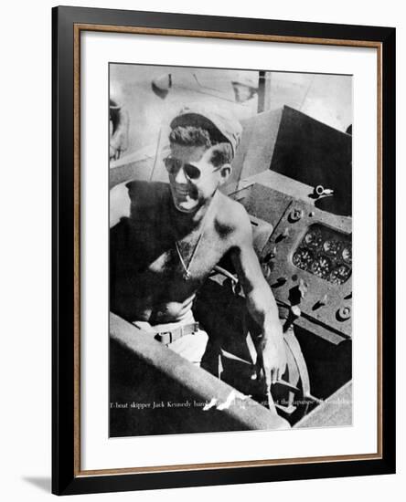 Lt John Kennedy in the Pacific During World War Ii-null-Framed Photo