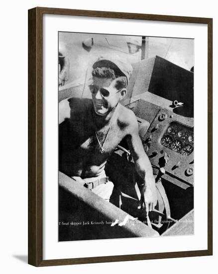 Lt John Kennedy in the Pacific During World War Ii-null-Framed Photo