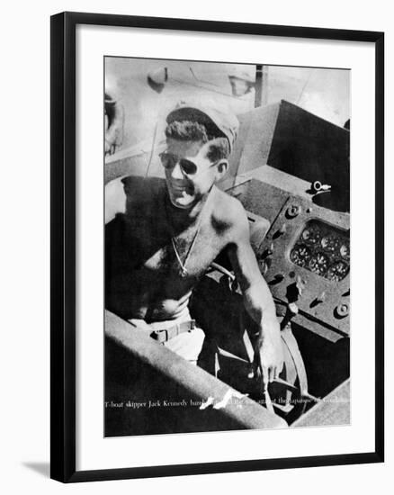 Lt John Kennedy in the Pacific During World War Ii-null-Framed Photo