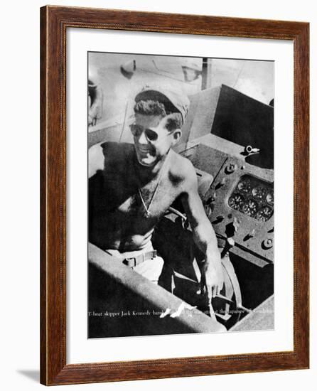 Lt John Kennedy in the Pacific During World War Ii-null-Framed Photo