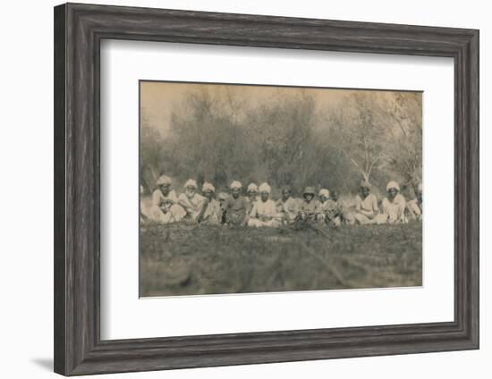 'Lt. Smith & Beaters - Budhapur Tigerhunt', 1922-Unknown-Framed Photographic Print