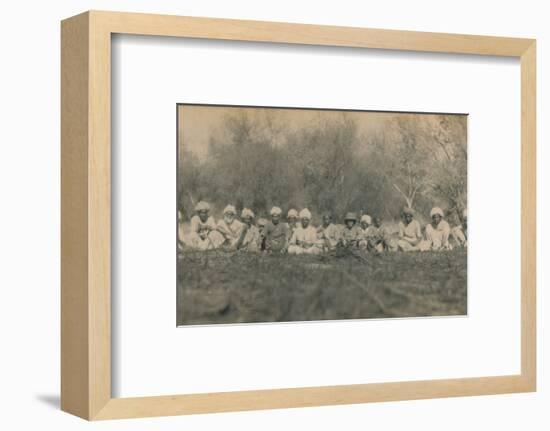'Lt. Smith & Beaters - Budhapur Tigerhunt', 1922-Unknown-Framed Photographic Print