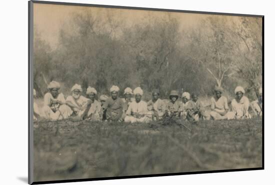 'Lt. Smith & Beaters - Budhapur Tigerhunt', 1922-Unknown-Mounted Photographic Print