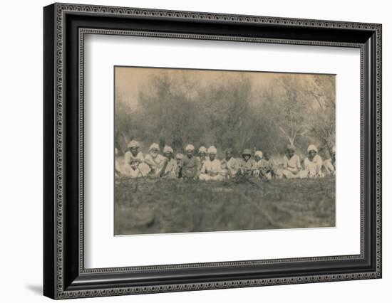 'Lt. Smith & Beaters - Budhapur Tigerhunt', 1922-Unknown-Framed Photographic Print