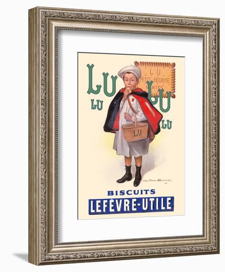 Lu Biscuits - The Little Student (Le Petit Ecolier) - Lefèvre-Utile (LU)-Fermin Bouisset-Framed Art Print