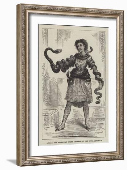 Lualla, the Abyssinian Snake Charmer, at the Royal Aquarium-null-Framed Giclee Print