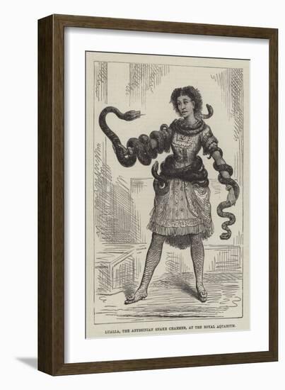 Lualla, the Abyssinian Snake Charmer, at the Royal Aquarium-null-Framed Giclee Print