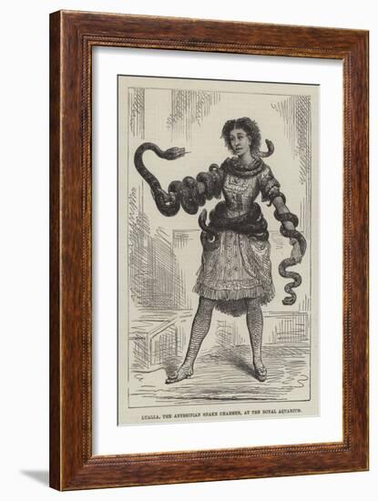 Lualla, the Abyssinian Snake Charmer, at the Royal Aquarium-null-Framed Giclee Print