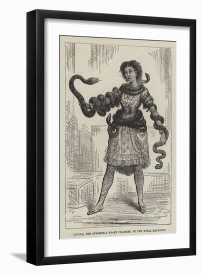 Lualla, the Abyssinian Snake Charmer, at the Royal Aquarium-null-Framed Giclee Print