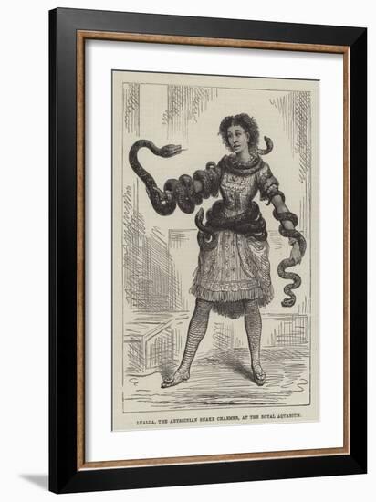 Lualla, the Abyssinian Snake Charmer, at the Royal Aquarium-null-Framed Giclee Print