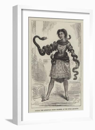 Lualla, the Abyssinian Snake Charmer, at the Royal Aquarium-null-Framed Giclee Print