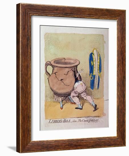 Lubber's-Hole, Alias, the Crack'D Jordan, Published by Hannah Humphrey in 1791-James Gillray-Framed Giclee Print