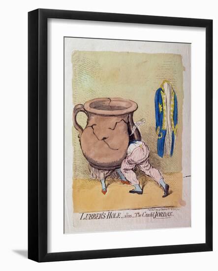 Lubber's-Hole, Alias, the Crack'D Jordan, Published by Hannah Humphrey in 1791-James Gillray-Framed Giclee Print