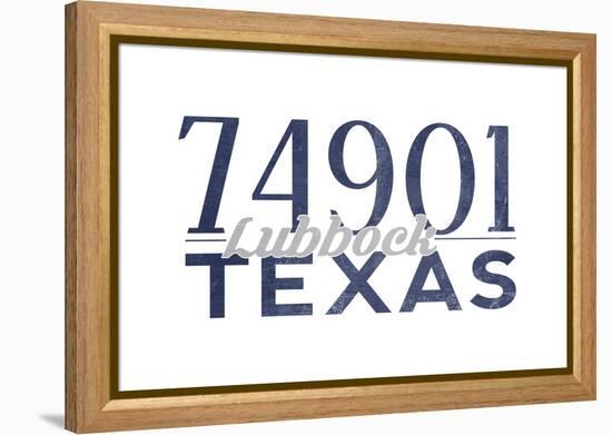 Lubbock, Texas - 74901 Zip Code (Blue)-Lantern Press-Framed Stretched Canvas