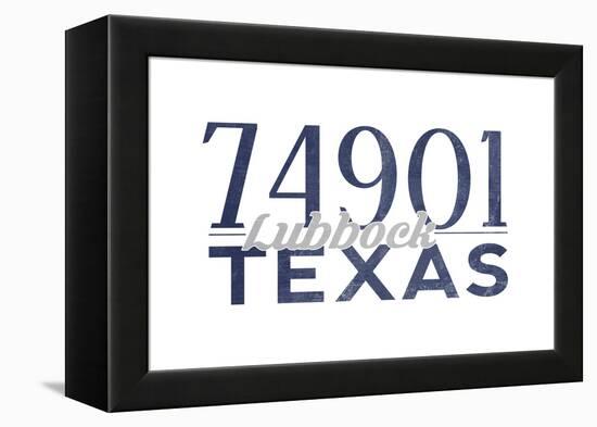 Lubbock, Texas - 74901 Zip Code (Blue)-Lantern Press-Framed Stretched Canvas