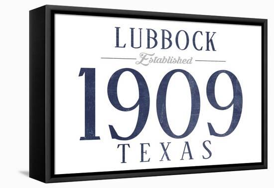 Lubbock, Texas - Established Date (Blue)-Lantern Press-Framed Stretched Canvas