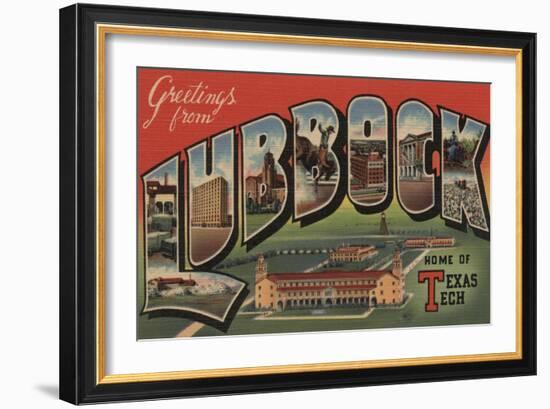 Lubbock, Texas - Texas Tech-Lantern Press-Framed Art Print