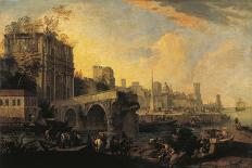 Harbor View with Bridge and Tower, and Ships, 1713-Luca Carlevaris-Art Print