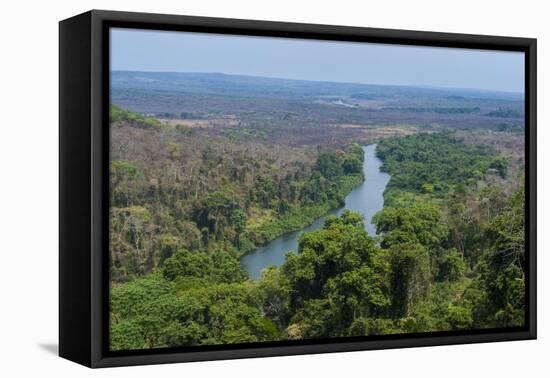 Lucala River flowing out from the Kalandula Falls, Malanje province, Angola, Africa-Michael Runkel-Framed Premier Image Canvas