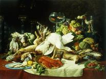 A Still Life with Fruit, Fish, Game and a Goldfish Bowl-Lucas Schaefels-Laminated Giclee Print