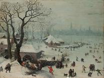 Winter Landscape with Snowfall Near Antwerp-Lucas van Valckenborch-Giclee Print