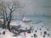 Winter Landscape with Snowfall Near Antwerp-Lucas van Valckenborch-Giclee Print