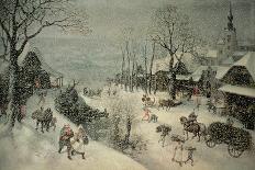 Winter Landscape with Snowfall Near Antwerp-Lucas van Valckenborch-Framed Giclee Print