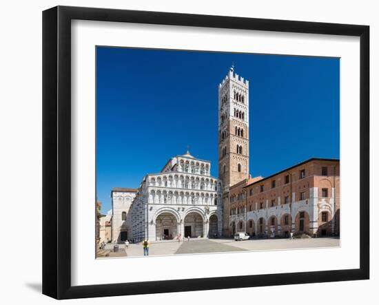 Lucca, ITALY - June 30: Tourists at Church San Martino in Lucca Italy.People Wait outside the Churc-Petr Jilek-Framed Photographic Print