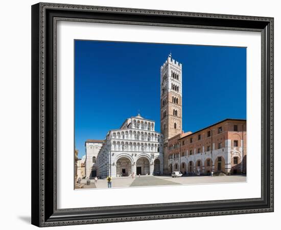 Lucca, ITALY - June 30: Tourists at Church San Martino in Lucca Italy.People Wait outside the Churc-Petr Jilek-Framed Photographic Print
