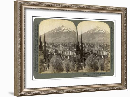 Lucerne and Mount Pilatus, Switzerland, 1903-Underwood & Underwood-Framed Giclee Print